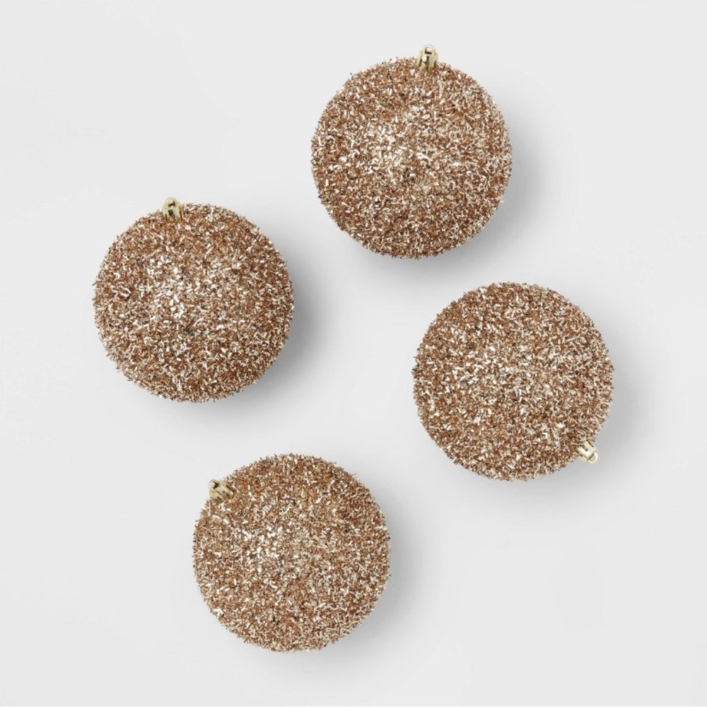 9pc Tinsel Ball Christmas Tree Ornament Set
Gold - Wondershop